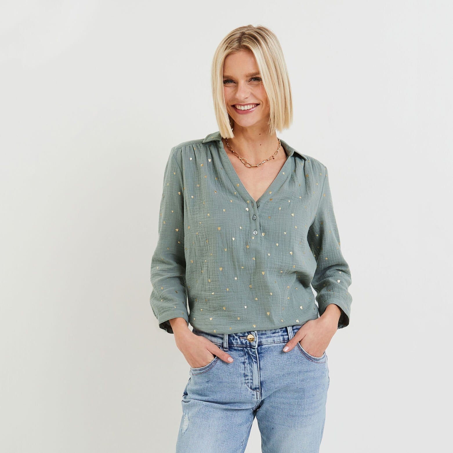 Blouse gaze de coton femme