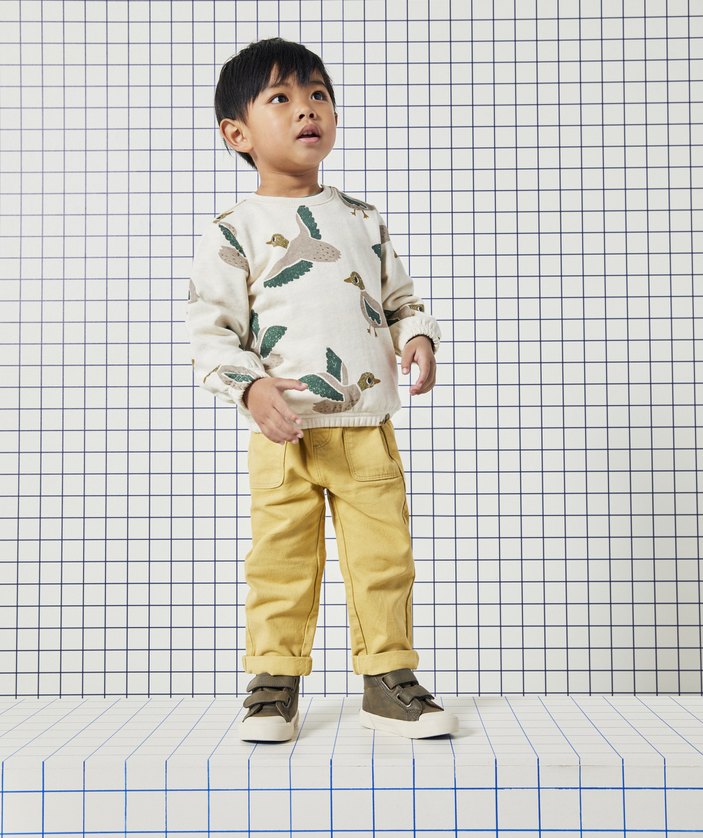 PANTALON DROIT BÉBÉ GARÇON EN DENIM JAUNE
