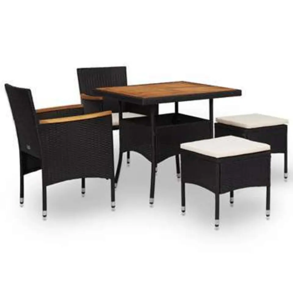 vidaXL - Tuinset - Zwart - Rattan