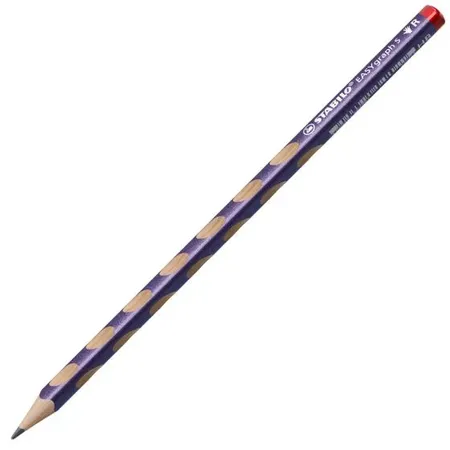 Schmaler Dreikant-Bleistift für Rechtshänder - STABILO EASYgraph S Metallic Edition in metallic Violett - Einzelstift - Härtegrad HB
