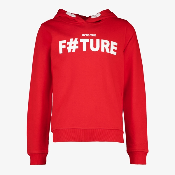 Unsigned kinder hoodie rood met tekstopdruk