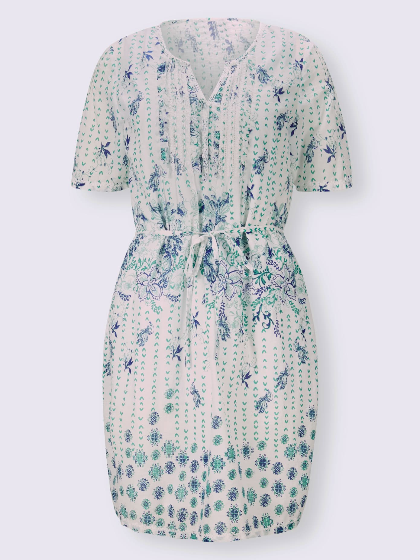 Robe imprimée encolure fantaisie