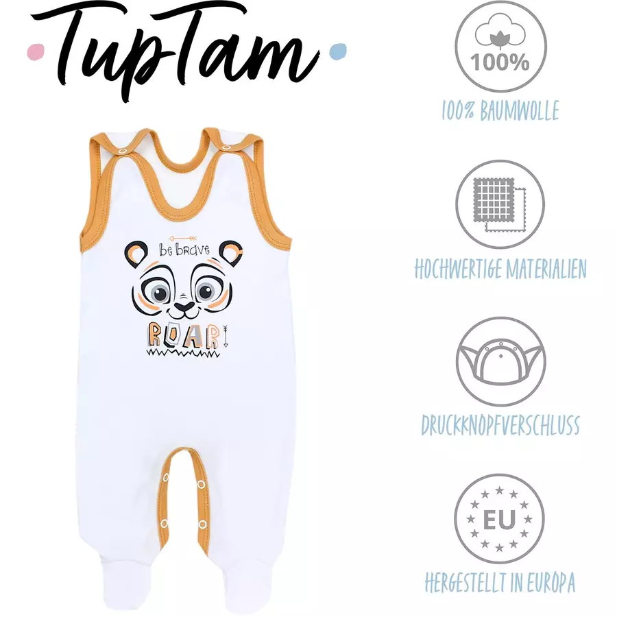 TupTam Baby Strampler mit Aufdruck Spruch 5er Pack blau Modell 1