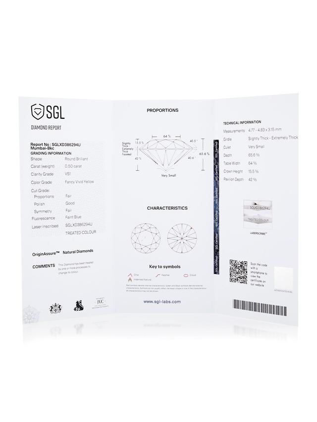 Brillant, Gelb, 0,5 ct.