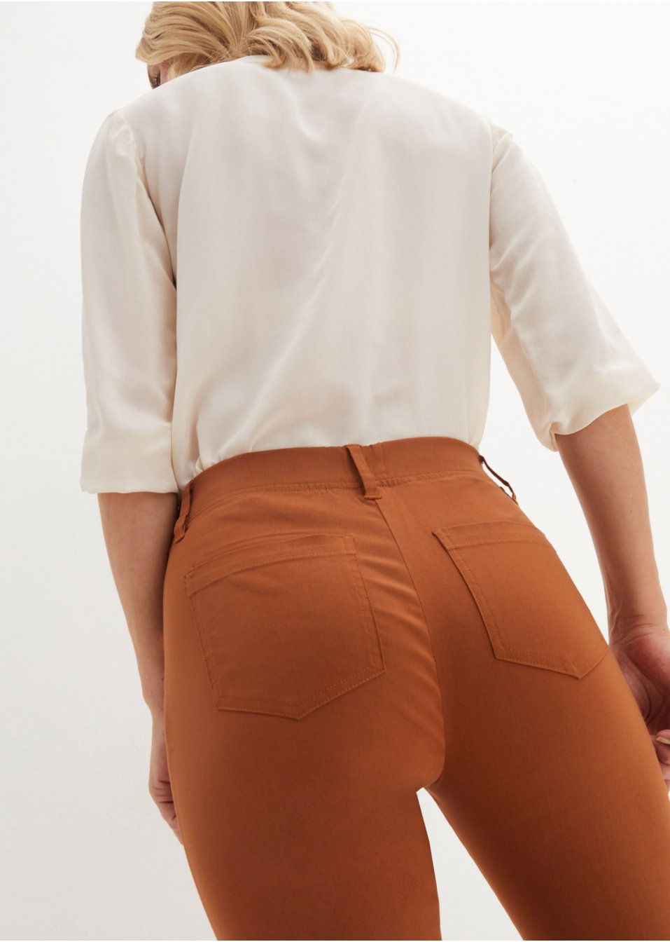 Pantalon taille extensible avec boutons décoratifs