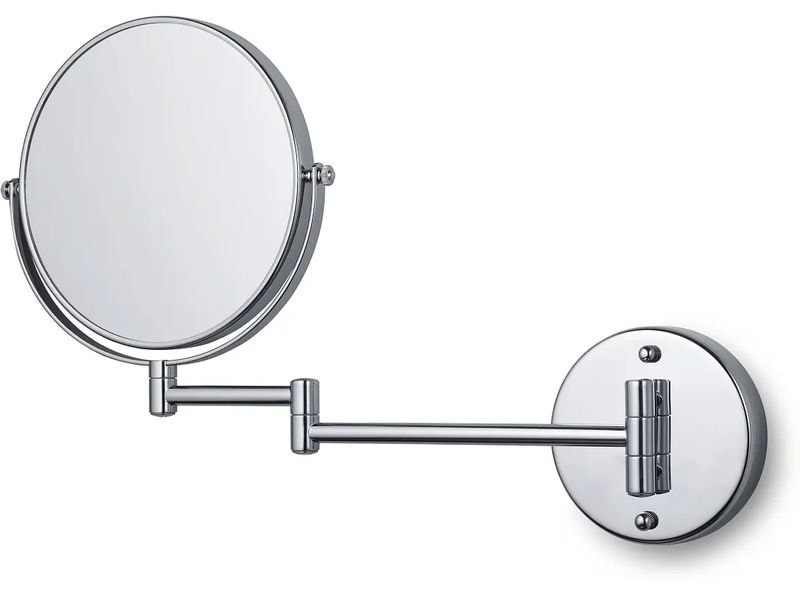 tesa Kosmetikspiegel Visioon, schwenkbar Silber Zweiseitiger Kosmetikspiegel mit elegantem Doppelgelenkarm