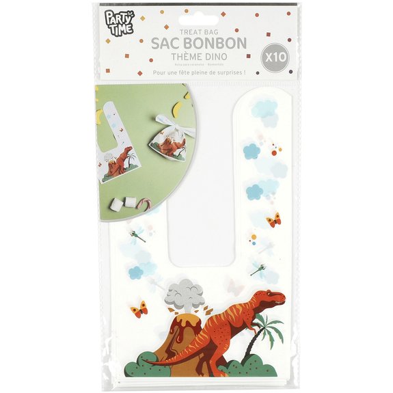 10 sacs à bonbons Dinosaure