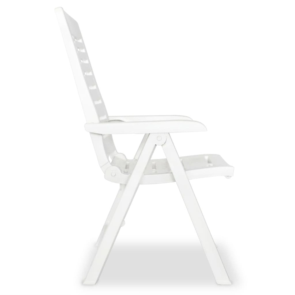 Mobilier à dîner d'extérieur 7 pièces plastique blanc