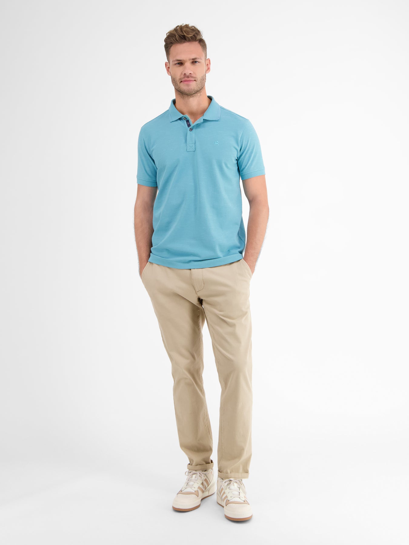 Poloshirt in Two-Tone-Piqué