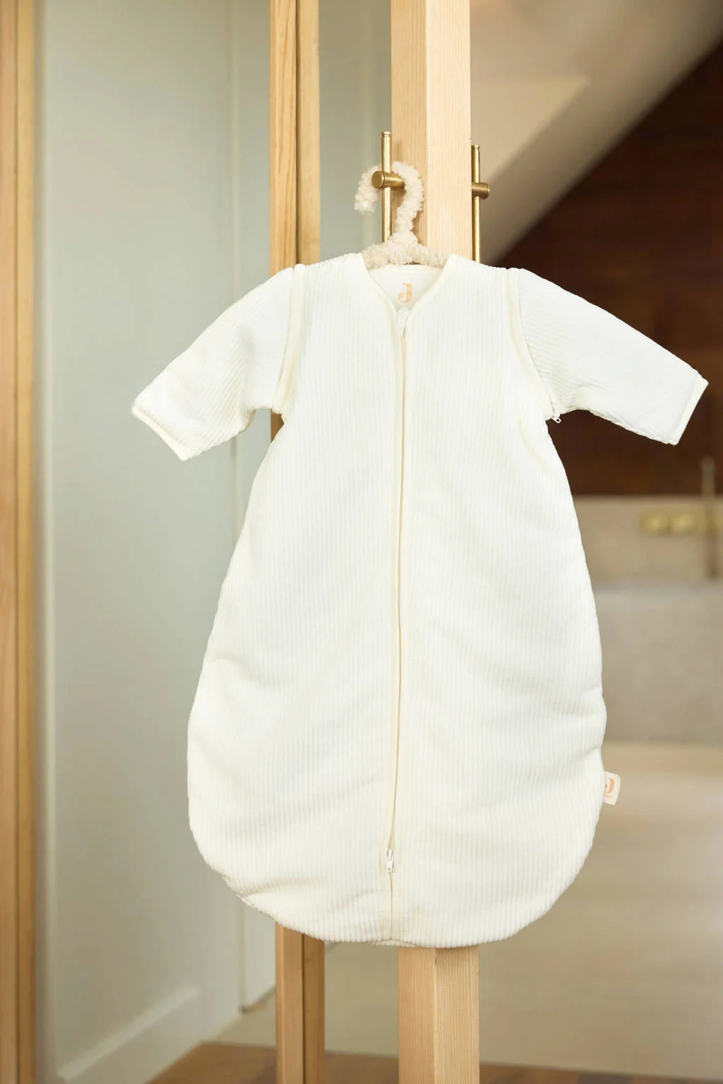slaapzak met afritsbare mouw Rib - Ivory