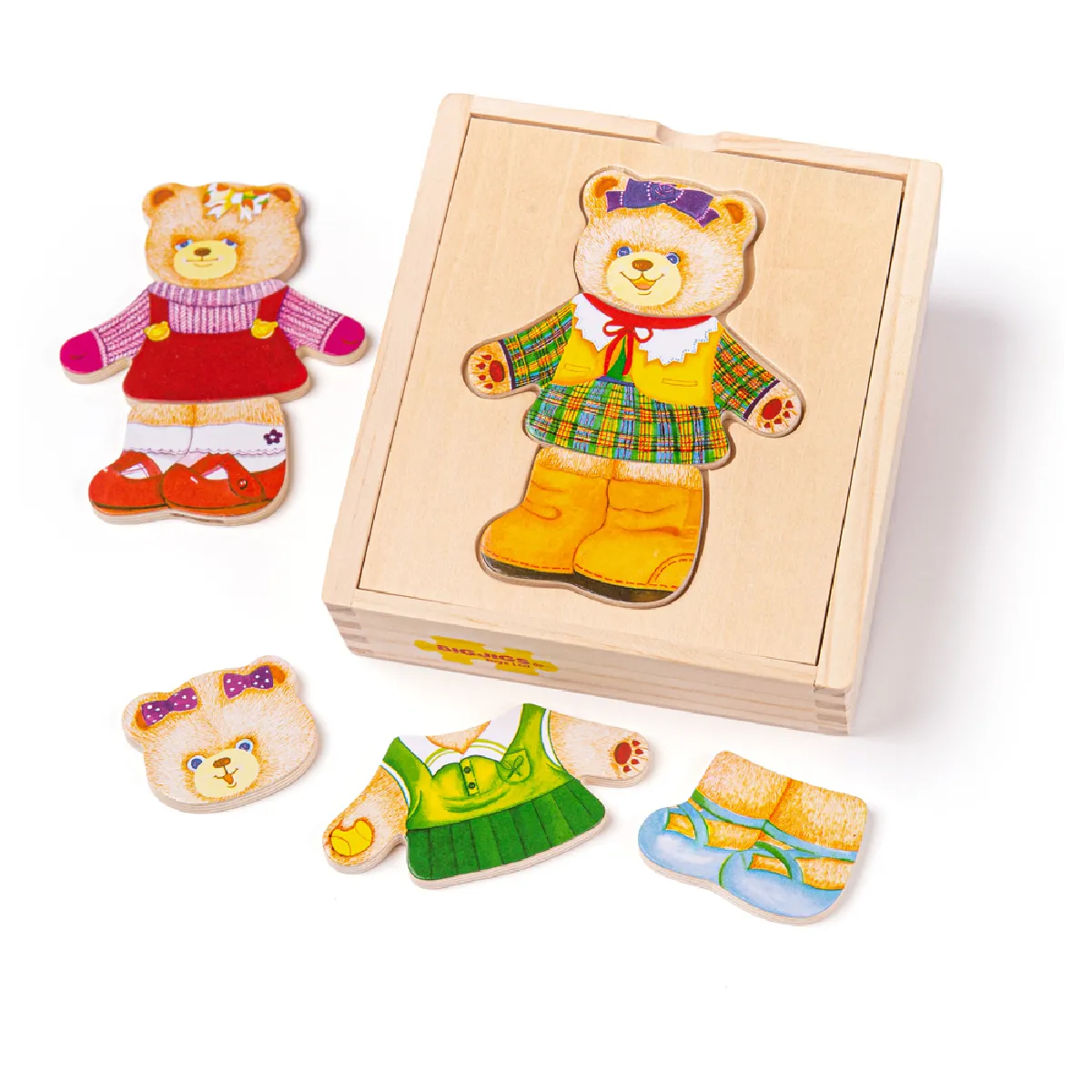 Bigjigs Toys Habillage en Bois Mme Ours
