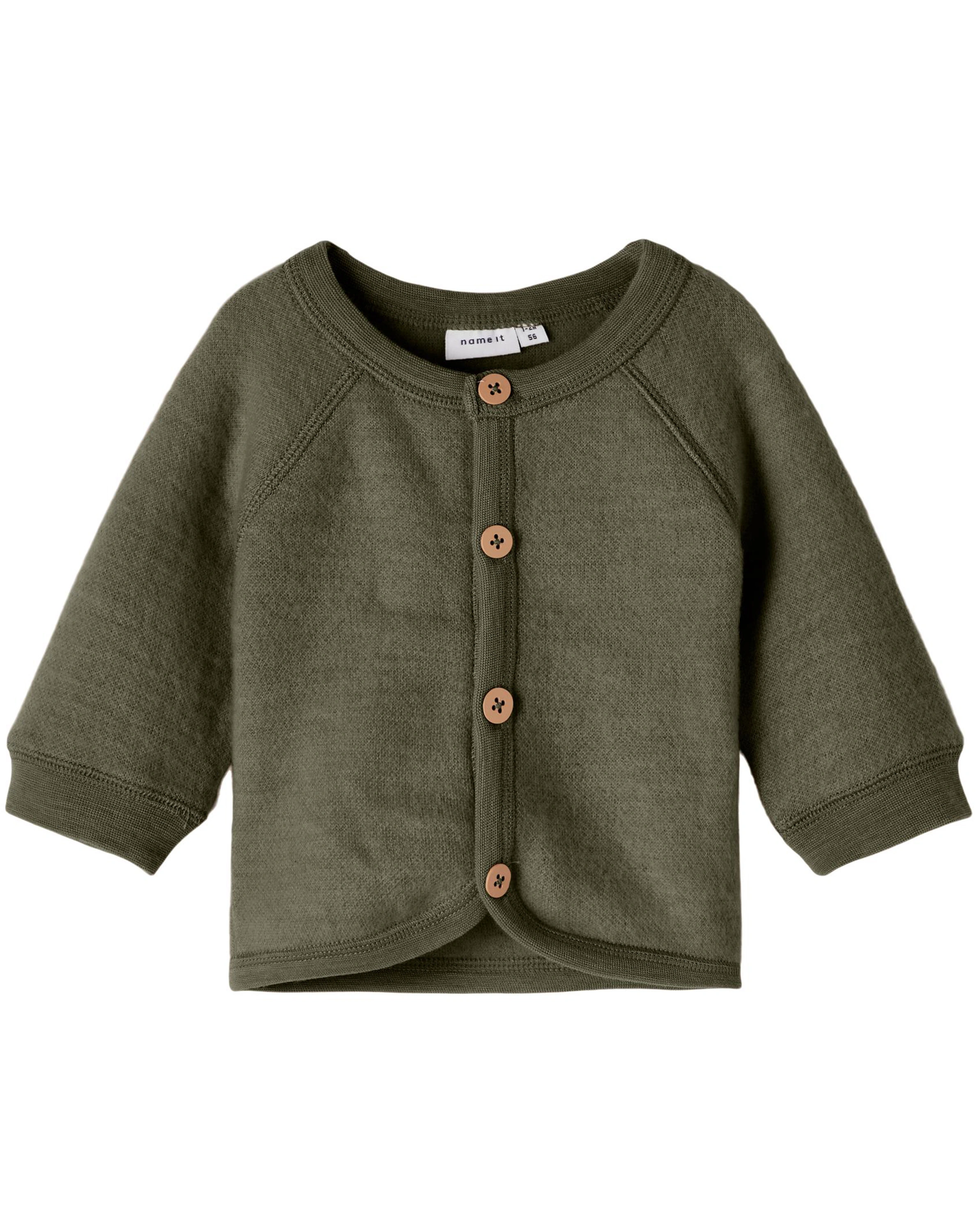 Strickjacke NBFWMINO aus Wolle in stone gray