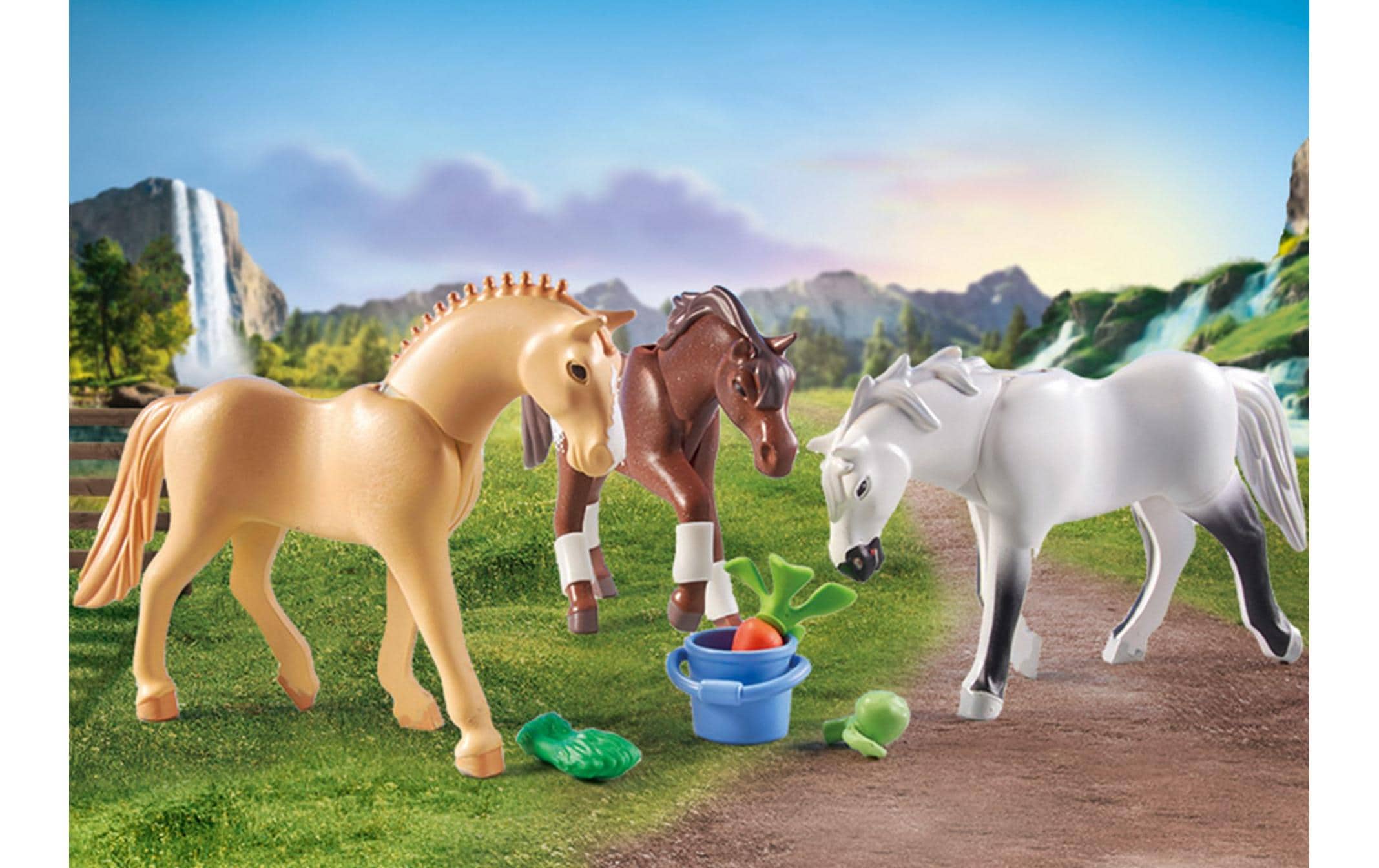 Horses of Waterfall Morgan, Quarter & Shagya Araber 71356Detailreich gestaltetes Pferde-Spielset