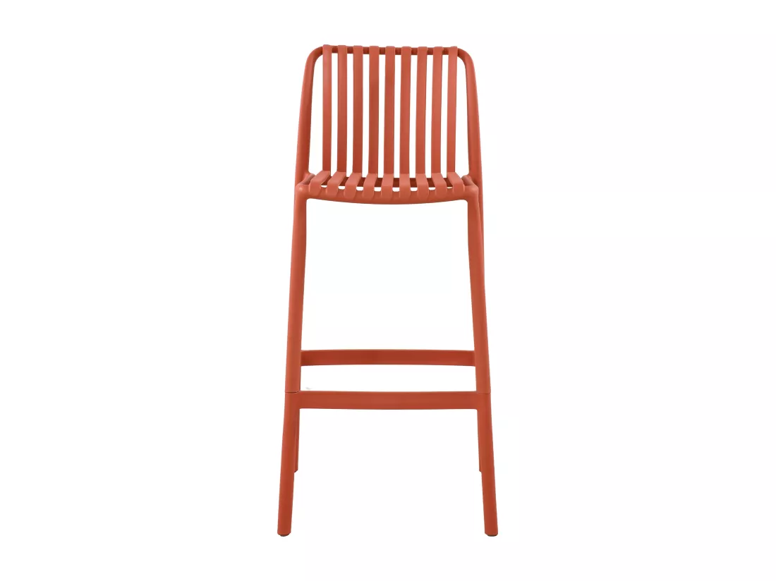 Lot de 2 chaises hautes de jardin empilables en polypropylène - Rouge - SESEH de MYLIA