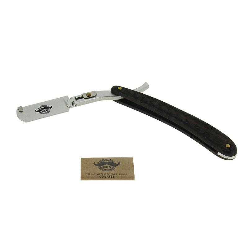 Rasoir à lame interchangeable Bois Black   10 lames double edge courtes