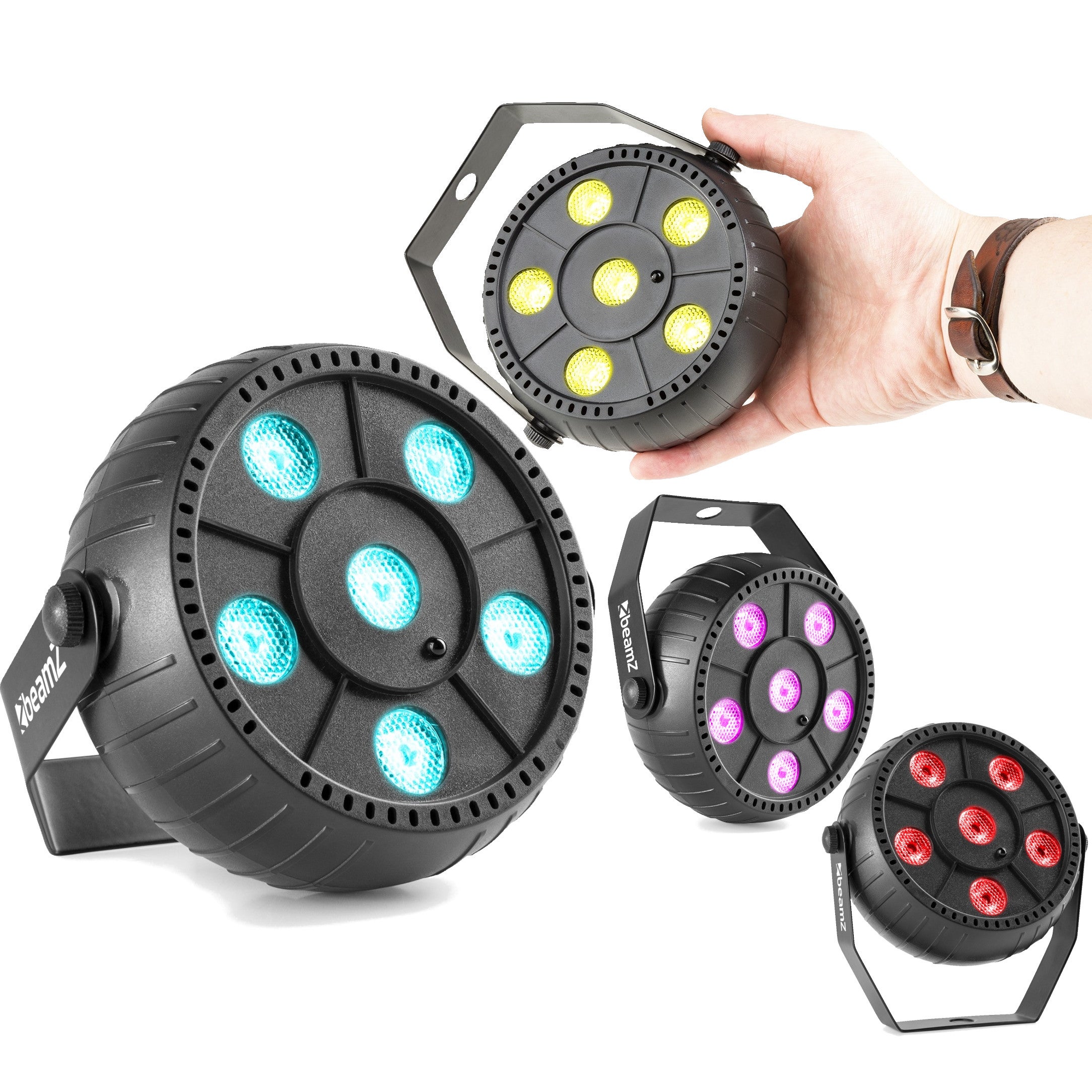 BeamZ PLP10 LED RGB's met ingebouwde accu (set van 4)