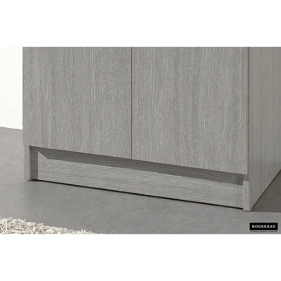 Opbergkast Ray 60cm met 2 deuren en 4 legplanken - grijze eik