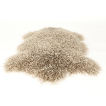 Schapenvacht Vloerkleed Taupe Gekruld 80 mm 100x70 cm
