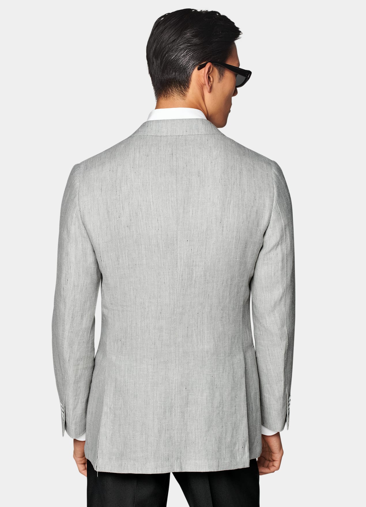 Blazer Havana coupe Tailored gris clair à chevrons