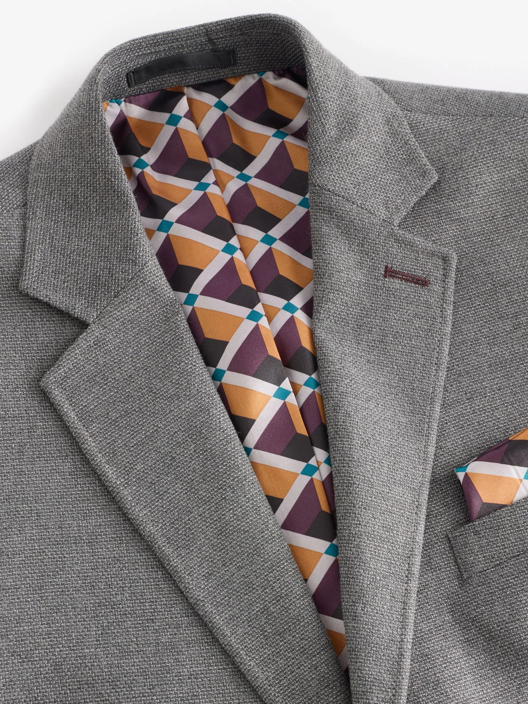 Grijs - Normale Pasvorm - Modieuze blazer met textuur