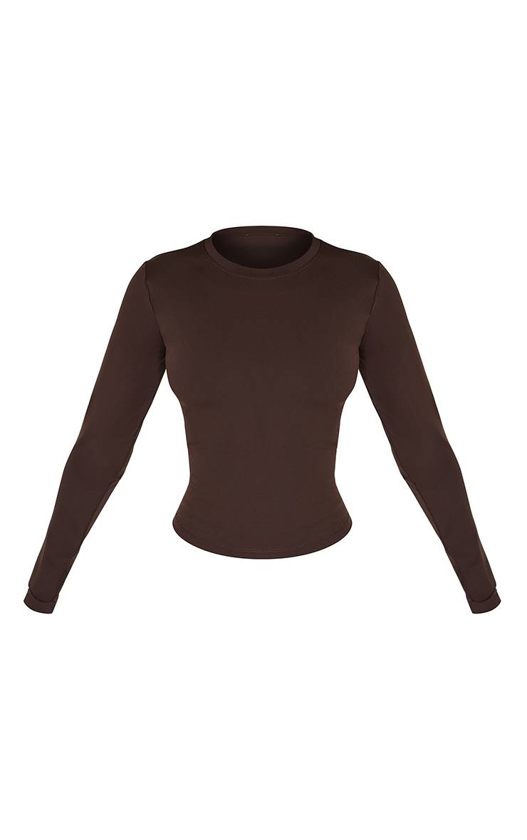 Espresso Haut De Sport À Manches Longues Sculptant Petite Taille