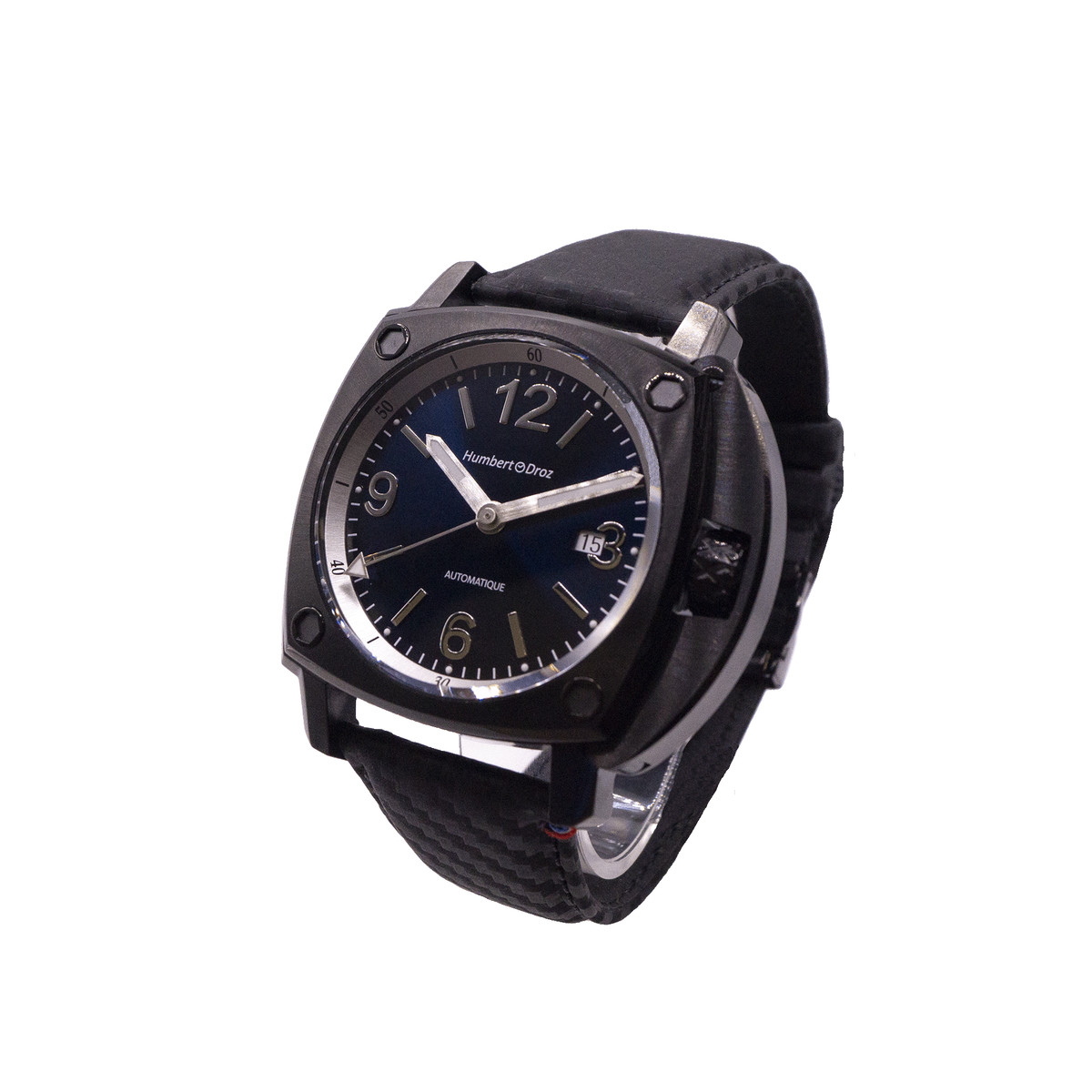 Montre HUMBERT-DROZ hd11 homme automatique, bracelet cuir noir