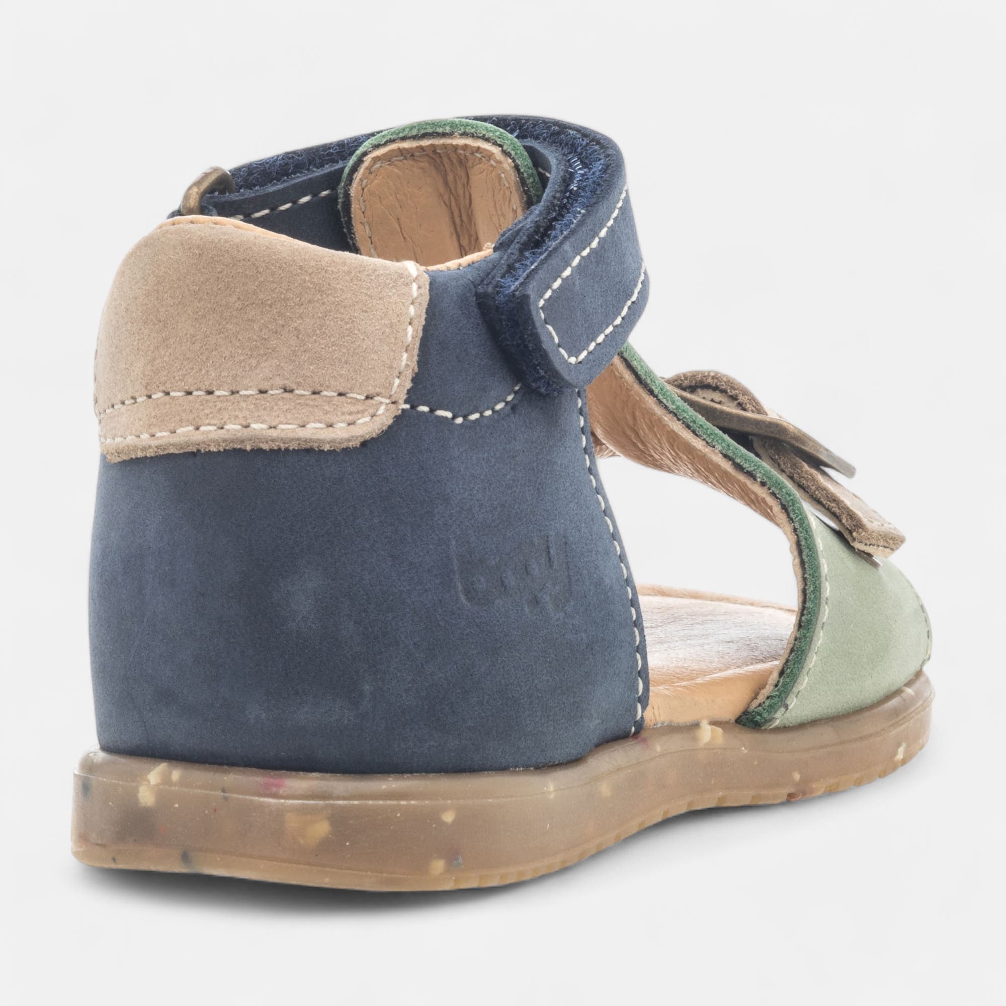 Sandales Bébé garçon en cuir vert clair