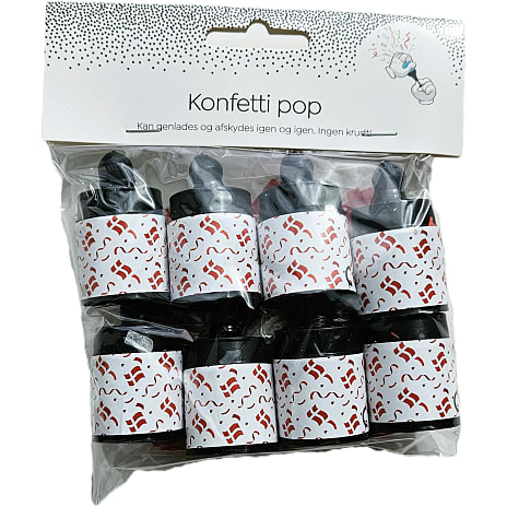 Konfettipoppere med genfyld 8-pak