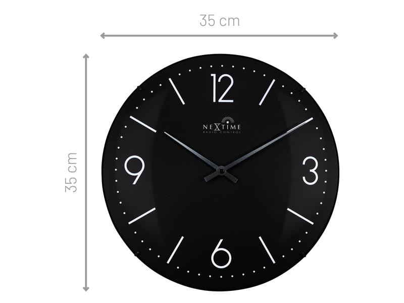 NeXtime Funk-Wanduhr Atomic Ø 35 cm, Schwarz Analoge Wanduhr