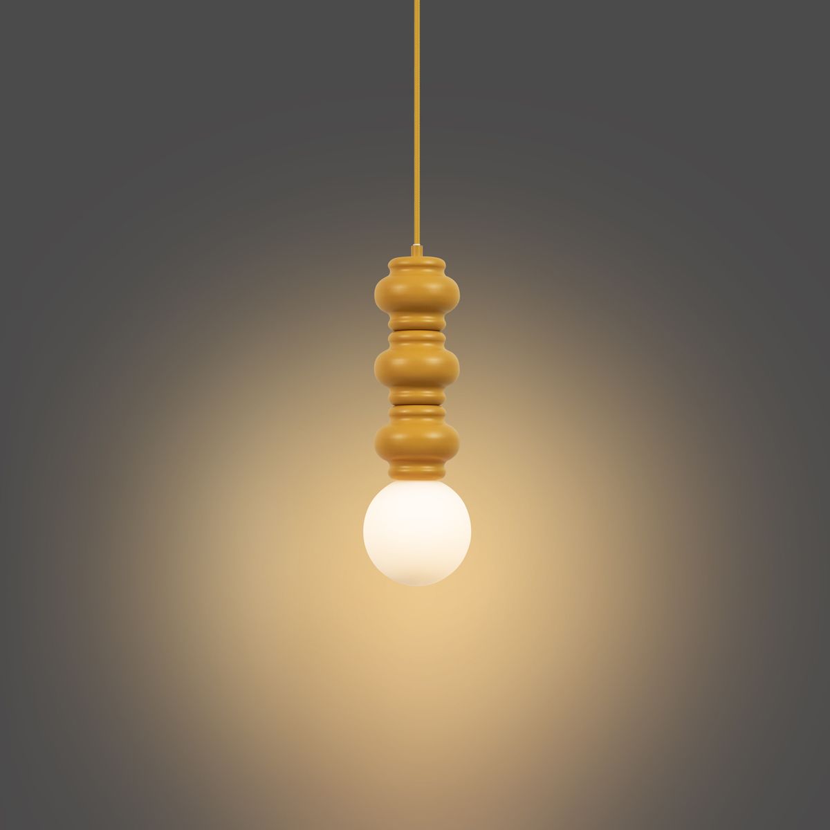 Retro hanglamp okergeel met mat glas - Fedde