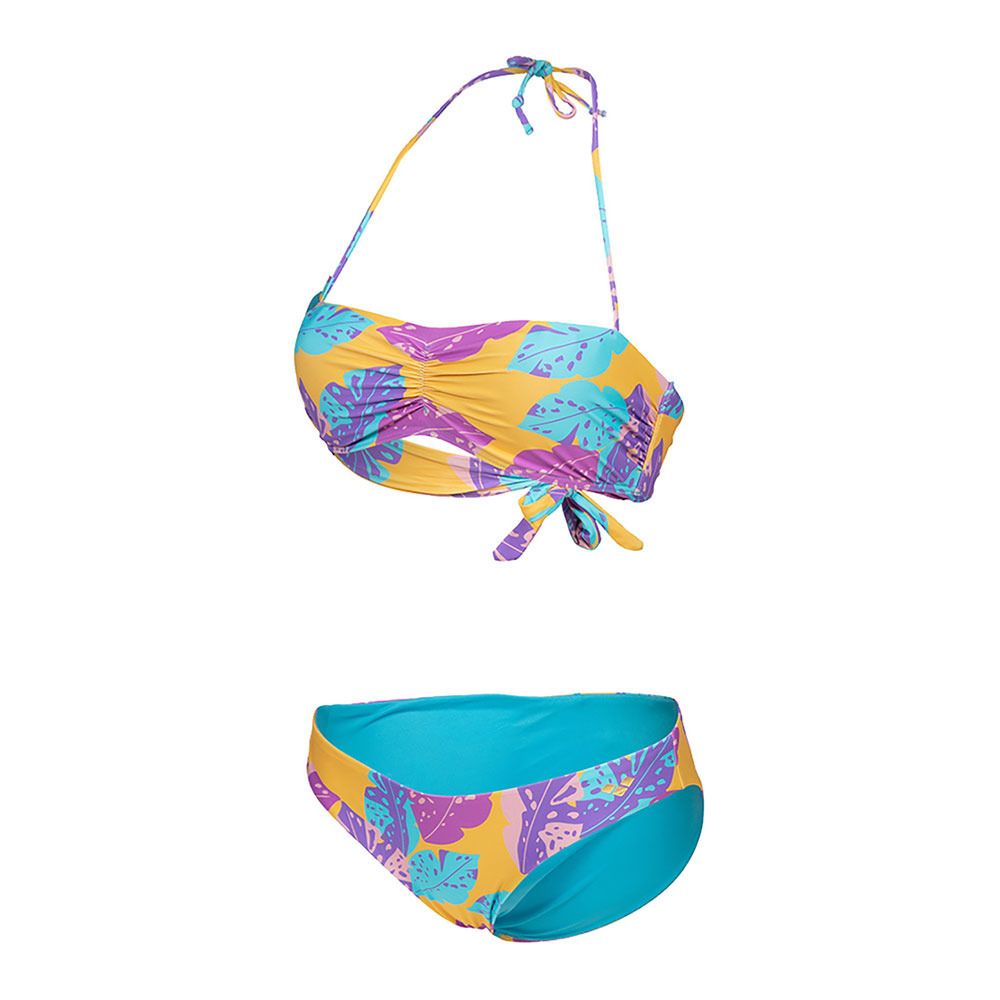 Arena BANDEAU ALLOVER - Maillot de bain 2 pièces Femme lily yellow multi