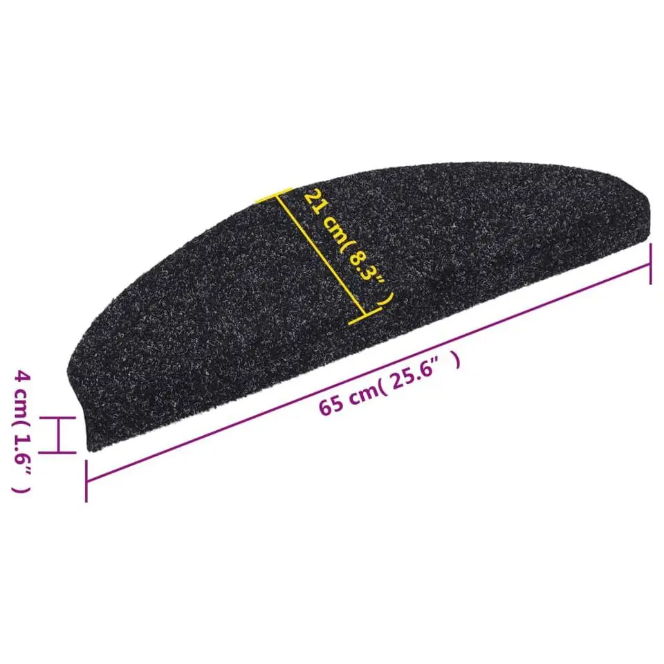 vidaXL - Trapmat - Zwart - Polypropyleen - 65 x 21 x 4 cm - 10 stuks