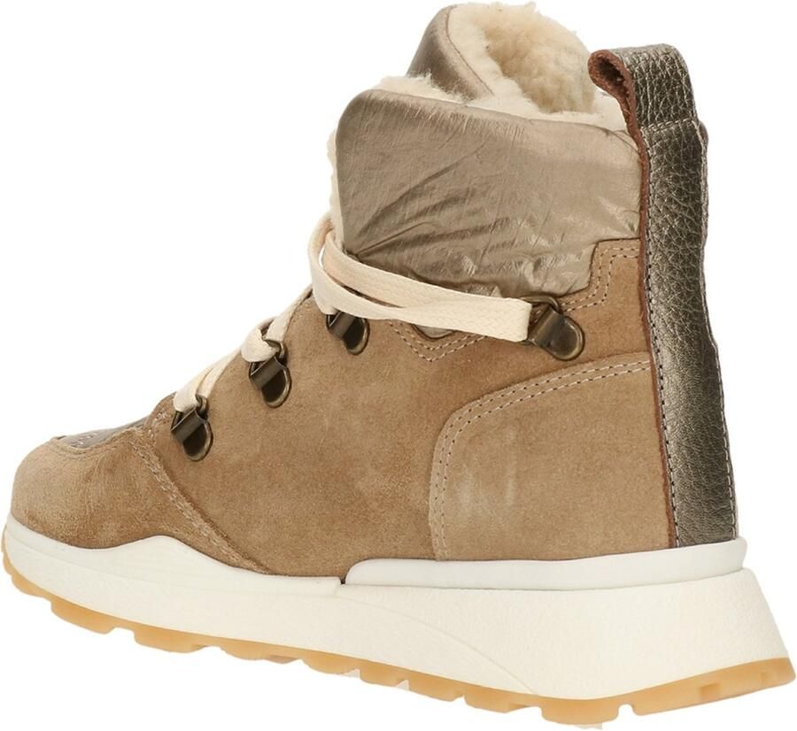 Bullboxer Beige Suède Enkelboots met Stijlvolle Details Beige