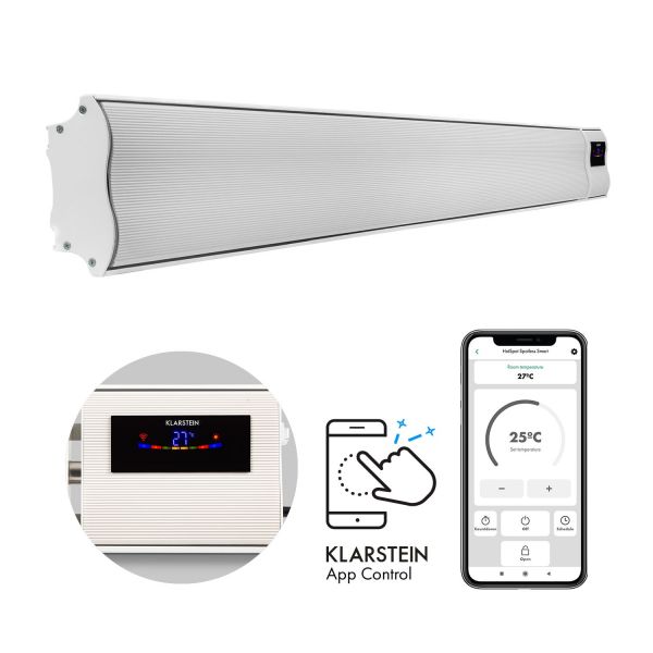 Klarstein Cosmic Beam Smart 30 Aquecedor Radiante Infravermelho 3000 W Controlo Por App Controlo Remoto - ACO7-CosmicBeSm30-WH