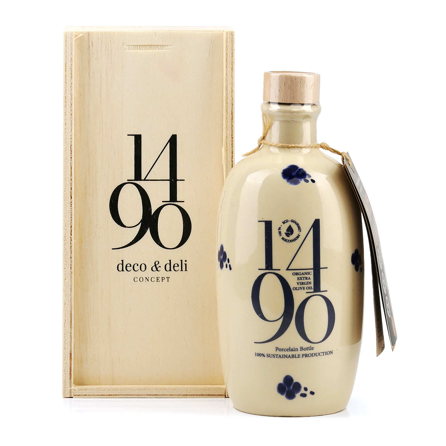 Huile d'olive vierge extra bio en bouteille porcelaine Galera - 1490 Deco & Deli