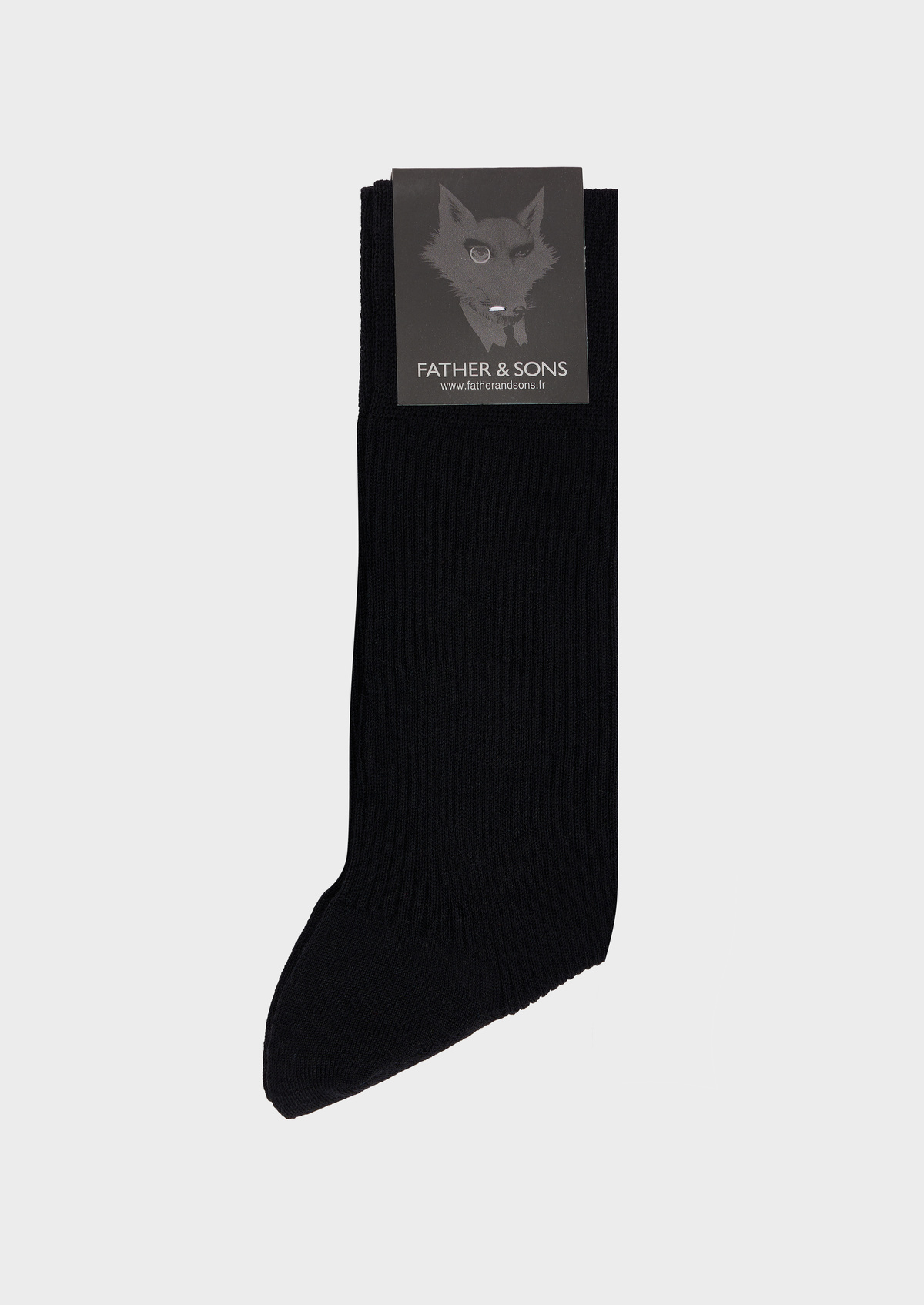 Chaussettes en laine Mérinos mélangée unie noire