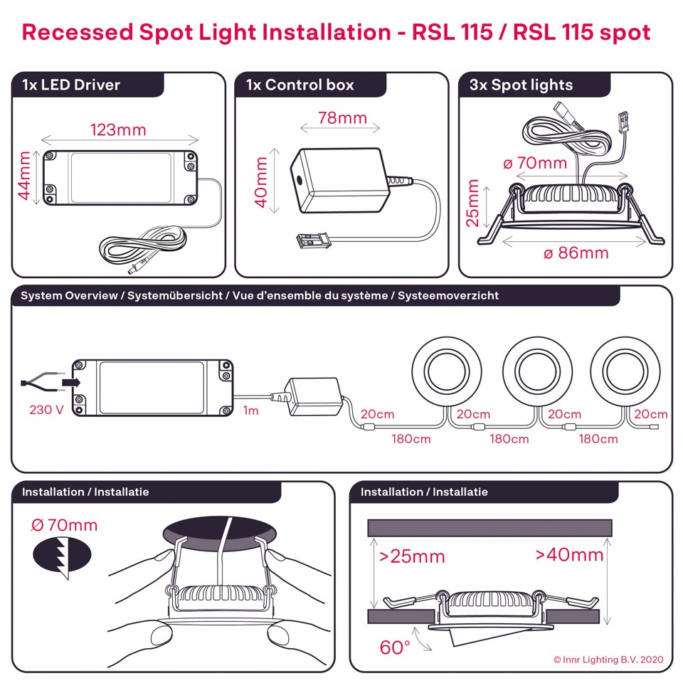 Innr - Recessed Spot Light White - 3 Pack - Zigbee
