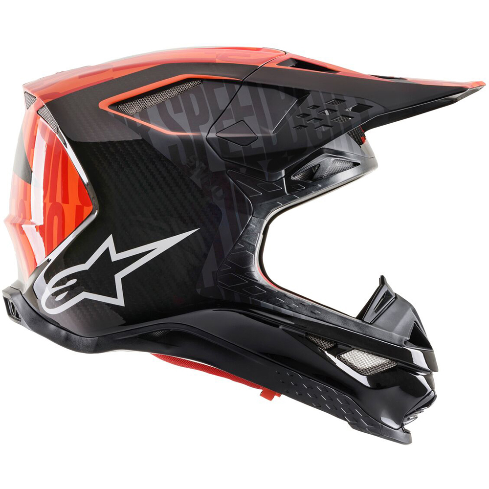 Alpinestars - Casque Supertech S-M10 Alloy Noir / Orange fluo / Rouge Mat