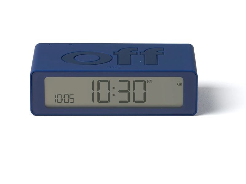 Lexon Digitalwecker Flip Mini Dunkelblau Mini LCD-Wecker mit Umkehrfunktion (On/Off)