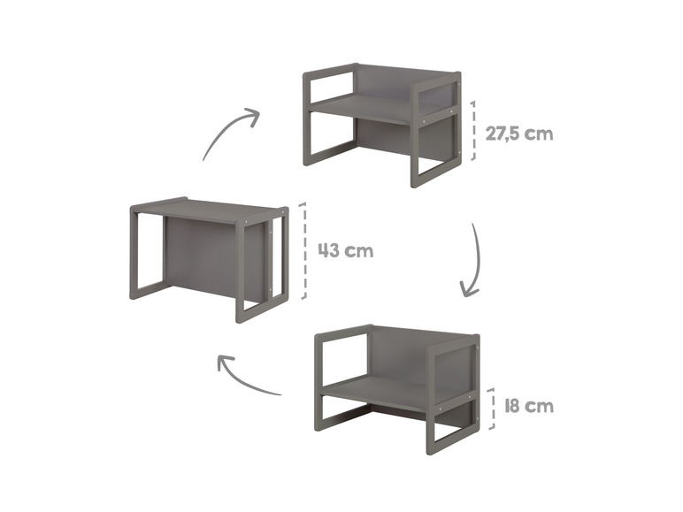 Kindertafel met stoel Montessori 3-in-1