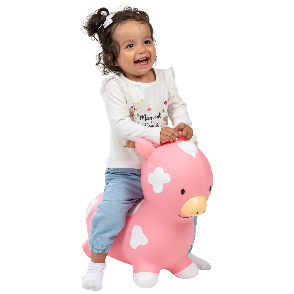 Aufblasbare Kuhhüpfer von Big Steps Play, rosa