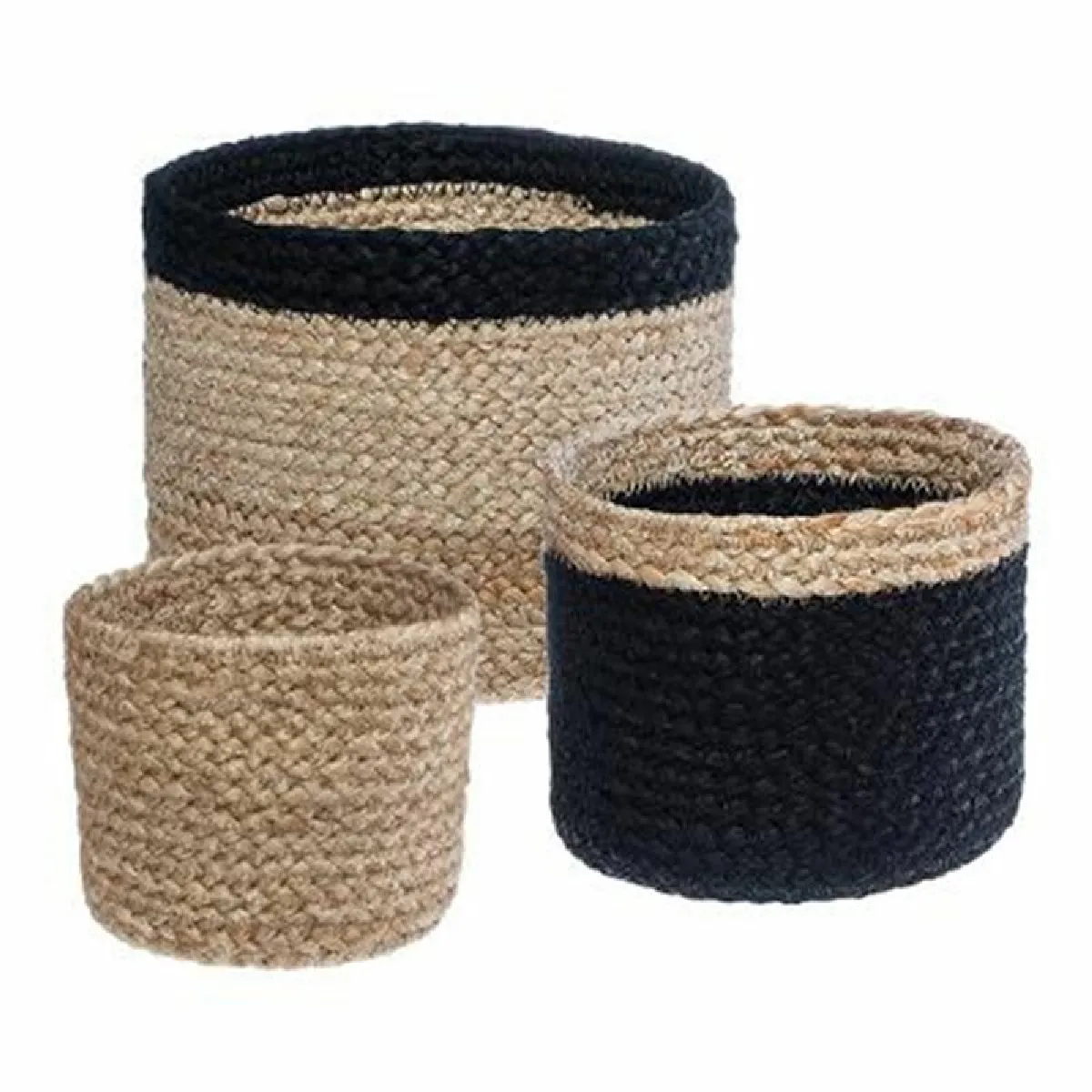 Paniers Seagrass 18cm Noir & Naturel