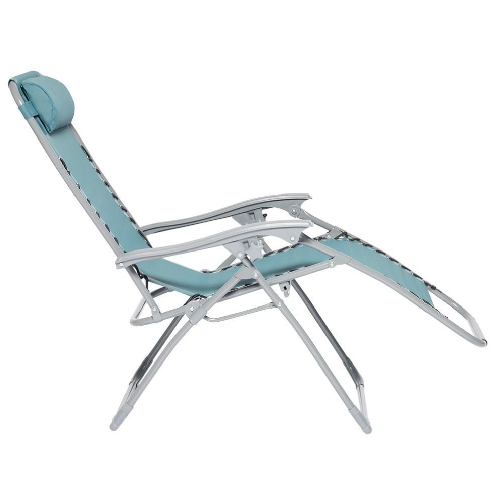 Fauteuil relax inclinable avec têtière bleu