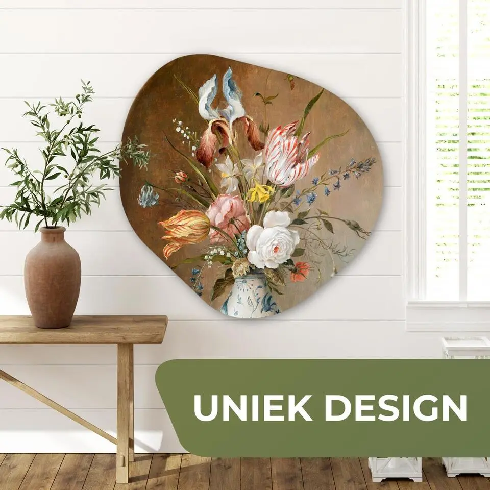 MuchoWow Wand decoratie 90x90cm Bloemstilleven Balthasar van