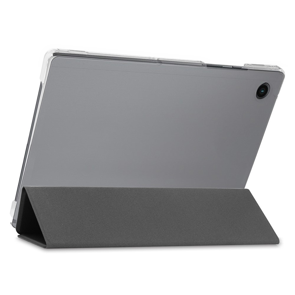 Samsung Galaxy Tab A8 10.5 (2021) Leder Cover Schutz Hülle   Hybrid Hardcase - Schwarz / Transparent