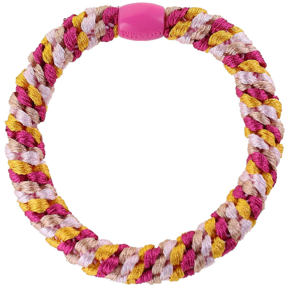Køb Bow's by Stær Flettet Hårelastik - Mørk Pink/Rosa/Karry 6-Pak