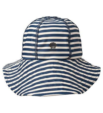 Wheat Bådehat - UV40+ - Indigo Stripe m. Velcro