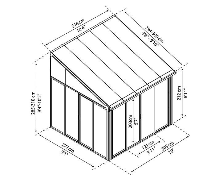 Palram - Canopia Véranda SanRemo 3X3.05 Blanche
