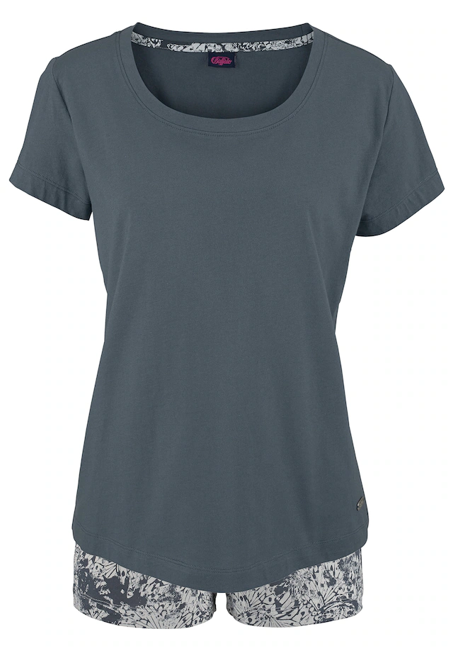 Buffalo Shorty, 2 mit gemusterter Shorts und softem Basic T-Shirt