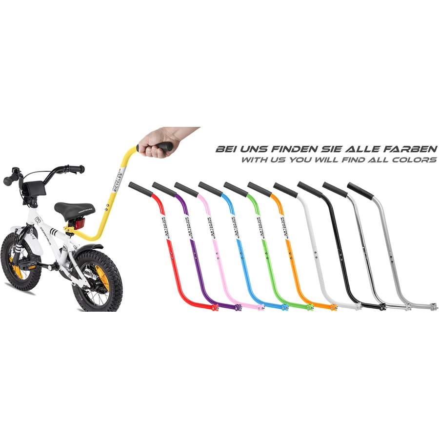 PROMETHEUS BICYCLES® Schiebestange - Schubstange für Kinderfahrrad schwarz